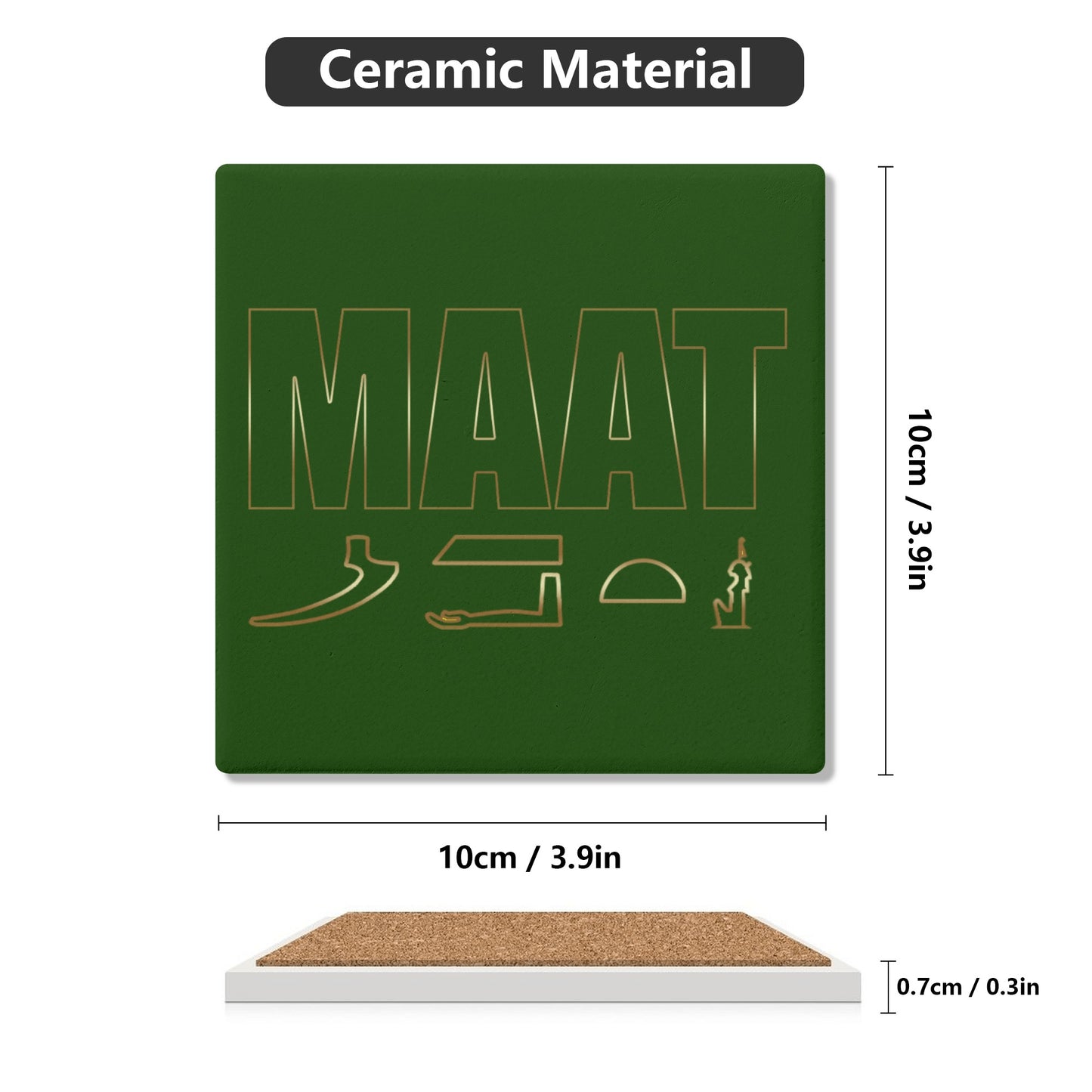 MAAT FOREVER Square Ceramic Coasters