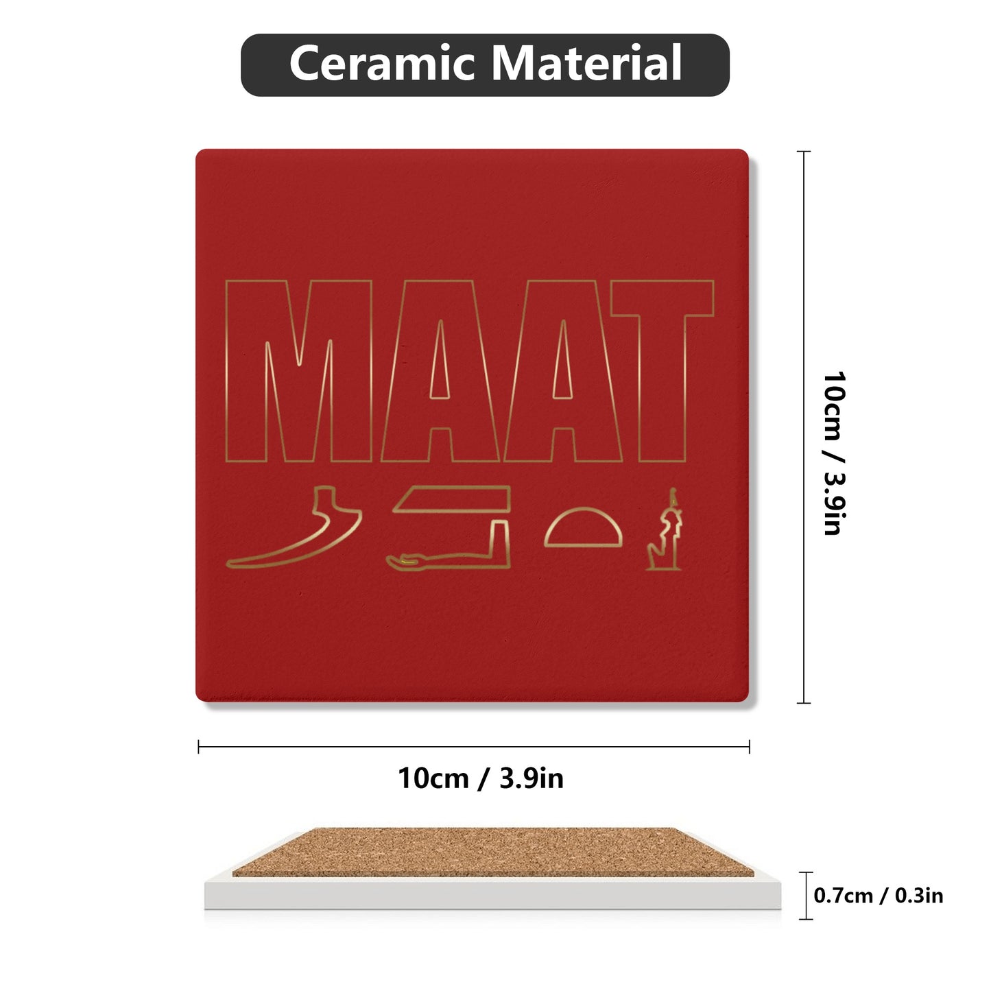 MAAT FOREVER Square Ceramic Coasters