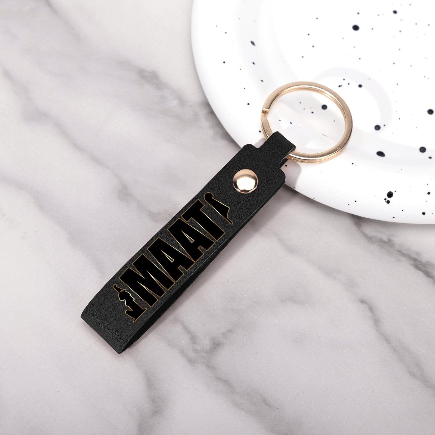 MAAT FOREVER Handcraft Leather Loop Keychain