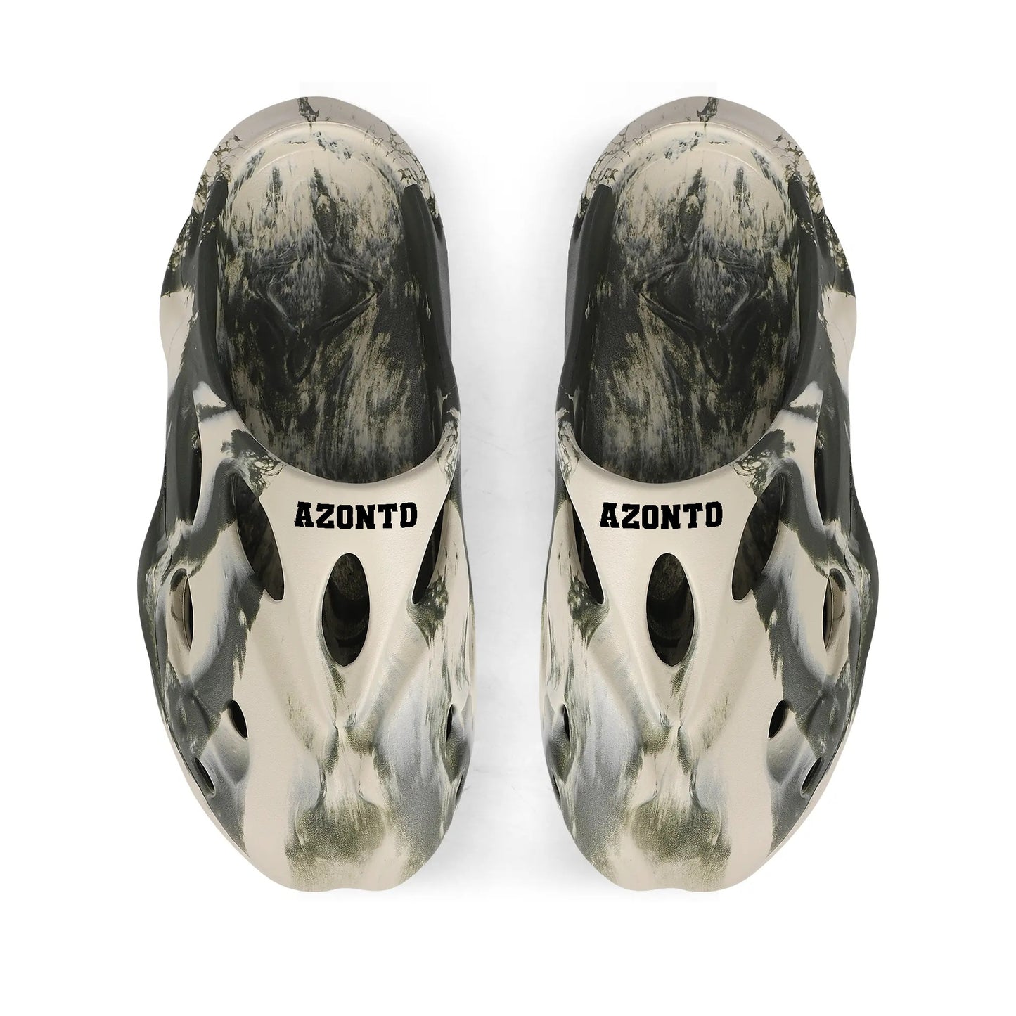 AZONTO Leisure EVA Two-tone Hollow Out Clogs with Custom Name Logo Sandals