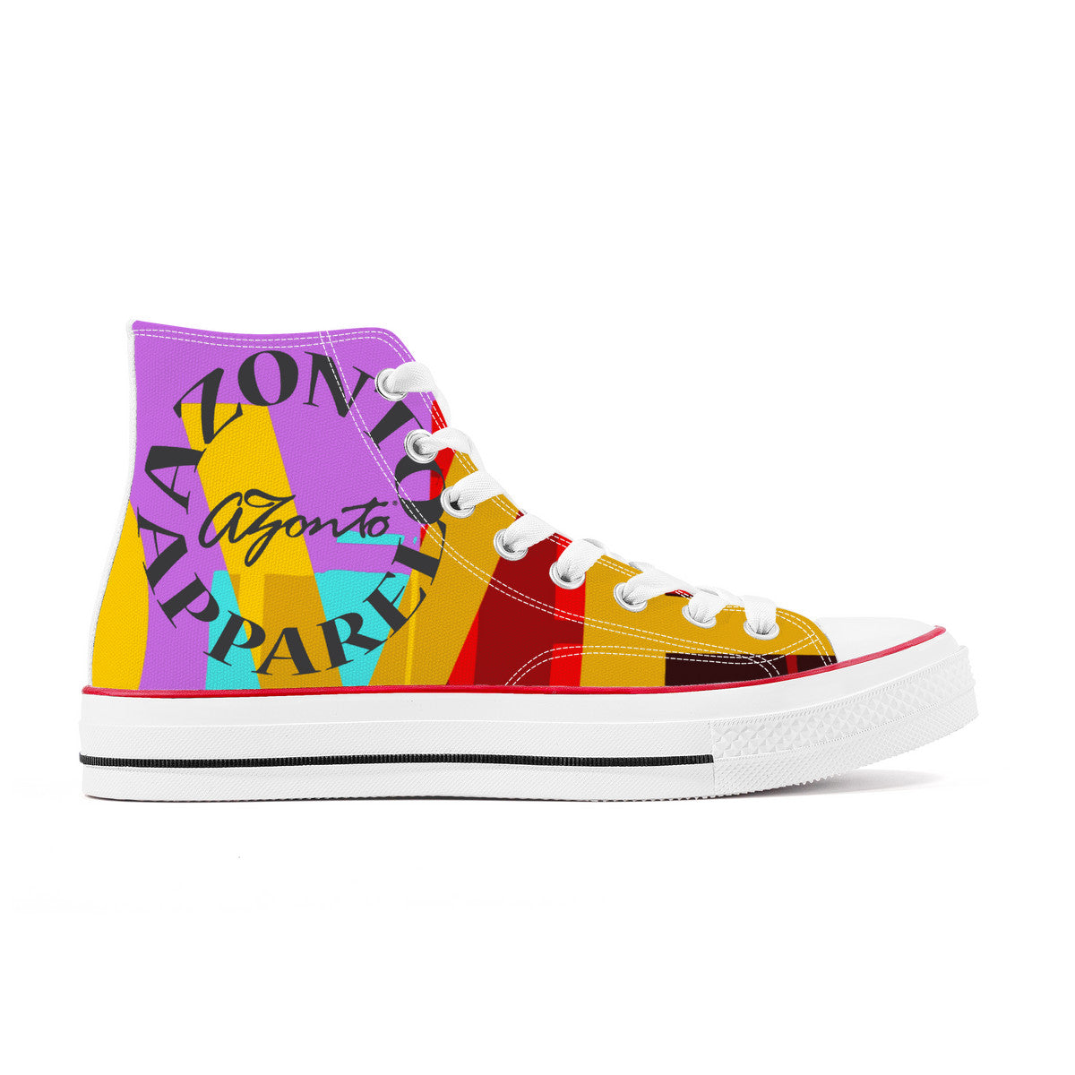 I LOVE PERMACUTLURE D70 High Top Canvas Shoes - White