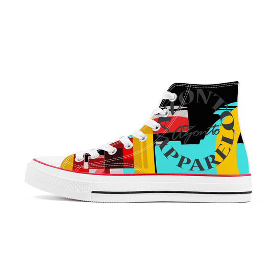 I LOVE PERMACULTURE D70 High Top Canvas Shoes - White