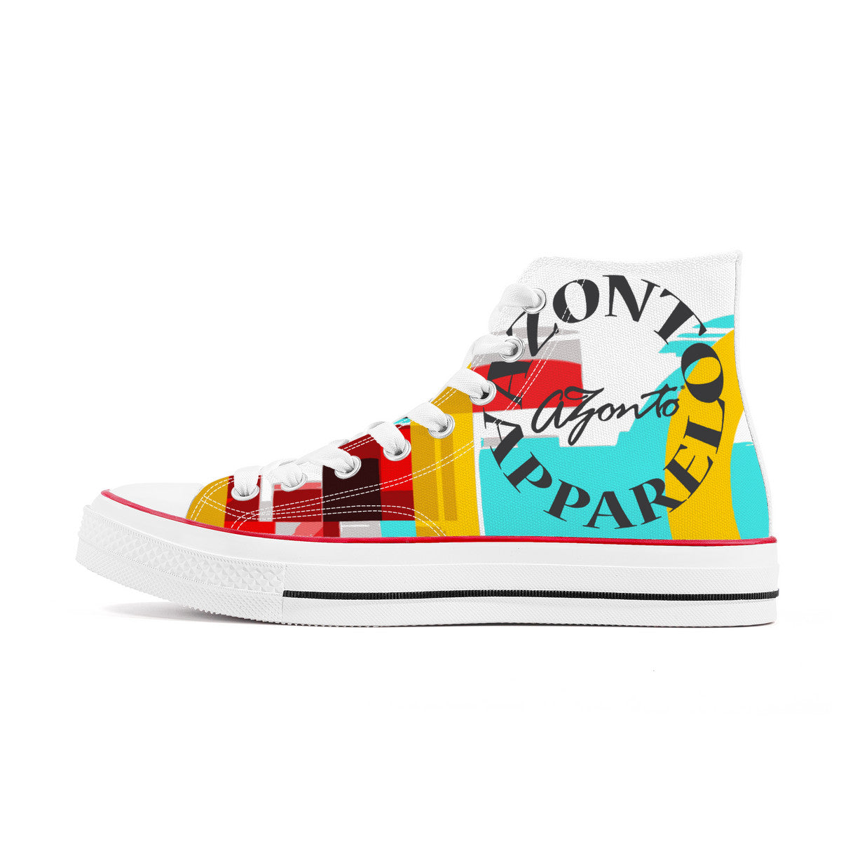 I LOVE PERMACUTLURE D70 High Top Canvas Shoes - White