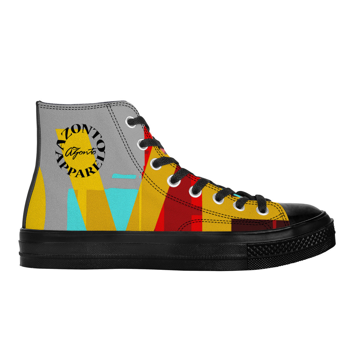 I LOVE PERMACULTURE SF_D71 High Top Canvas Shoes - Black