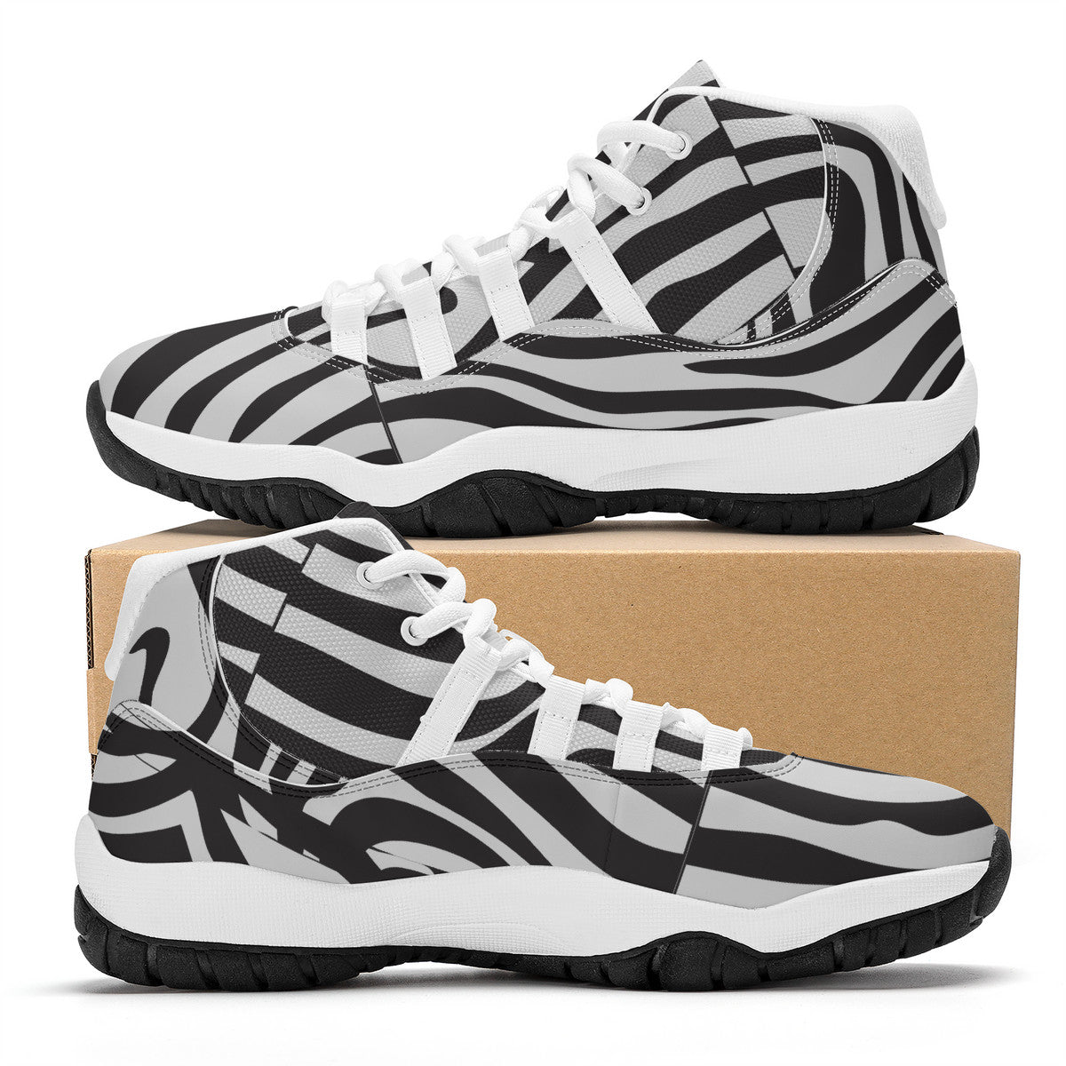 AZONTO  SF_S38 High Top Air Retro Sneakers - White