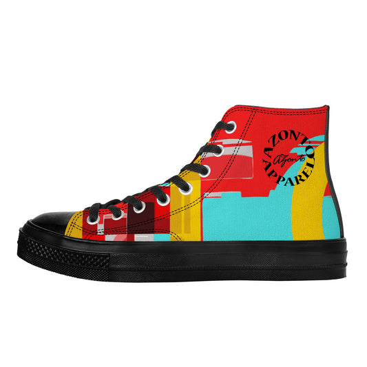 I LOVE PERMACULTURE SF_D71 High Top Canvas Shoes - Black