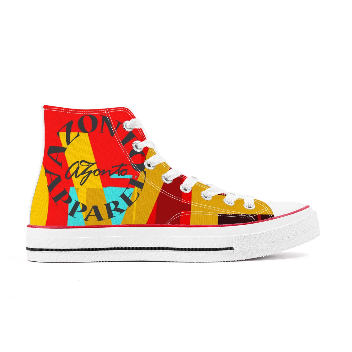I LOVE PERMACUTLURE D70 High Top Canvas Shoes - White