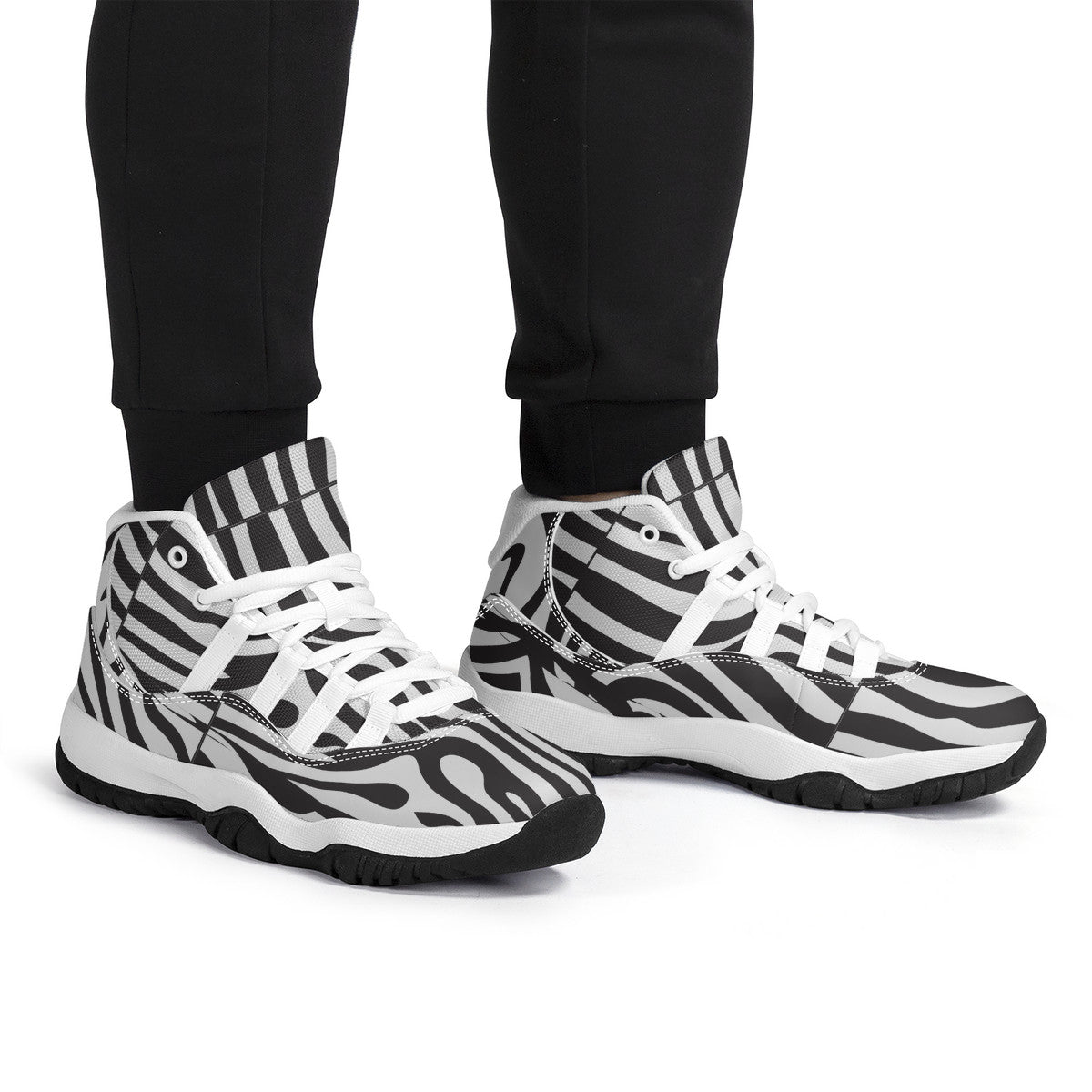 AZONTO  SF_S38 High Top Air Retro Sneakers - White