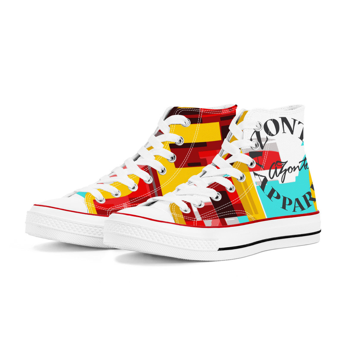 I LOVE PERMACUTLURE D70 High Top Canvas Shoes - White