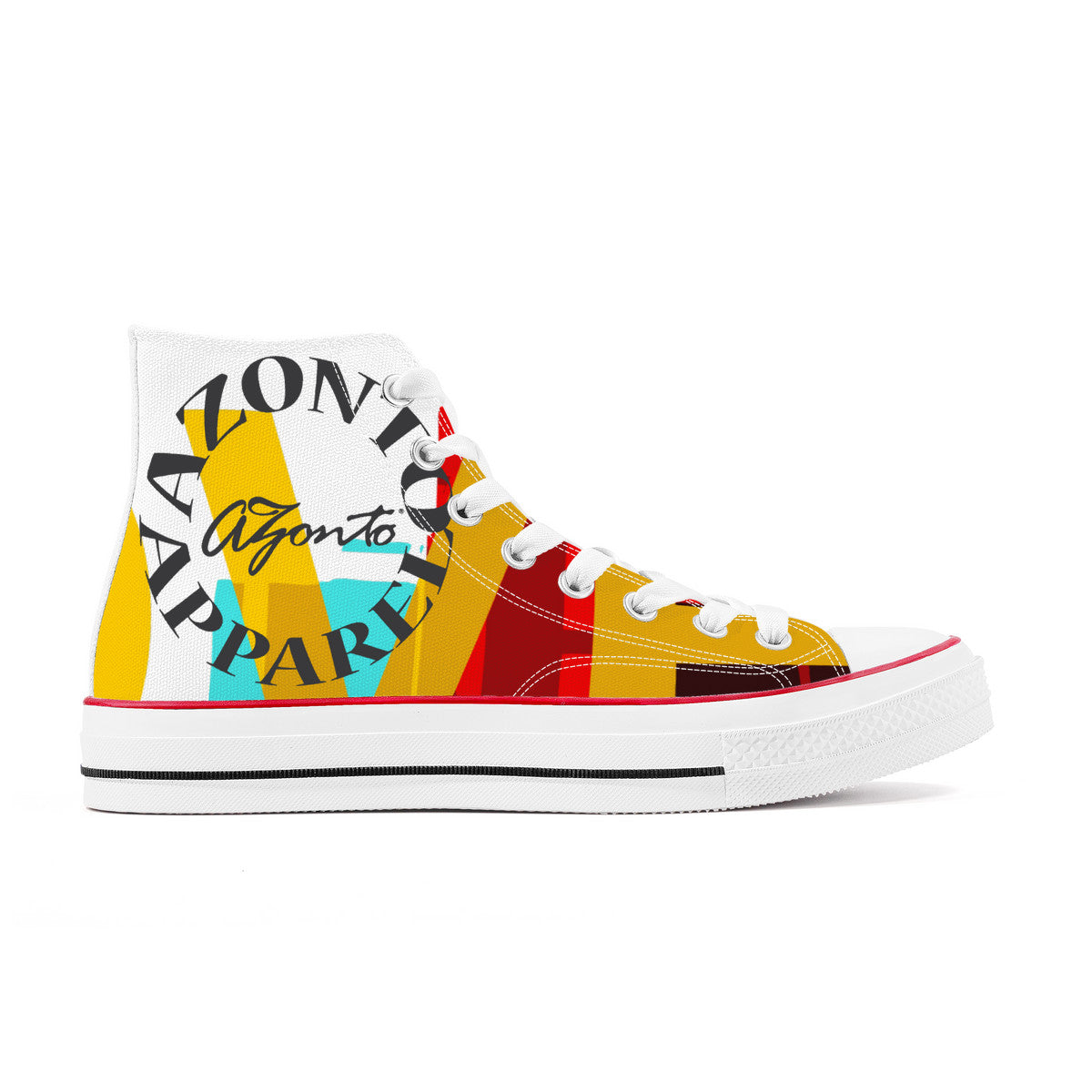 I LOVE PERMACUTLURE D70 High Top Canvas Shoes - White