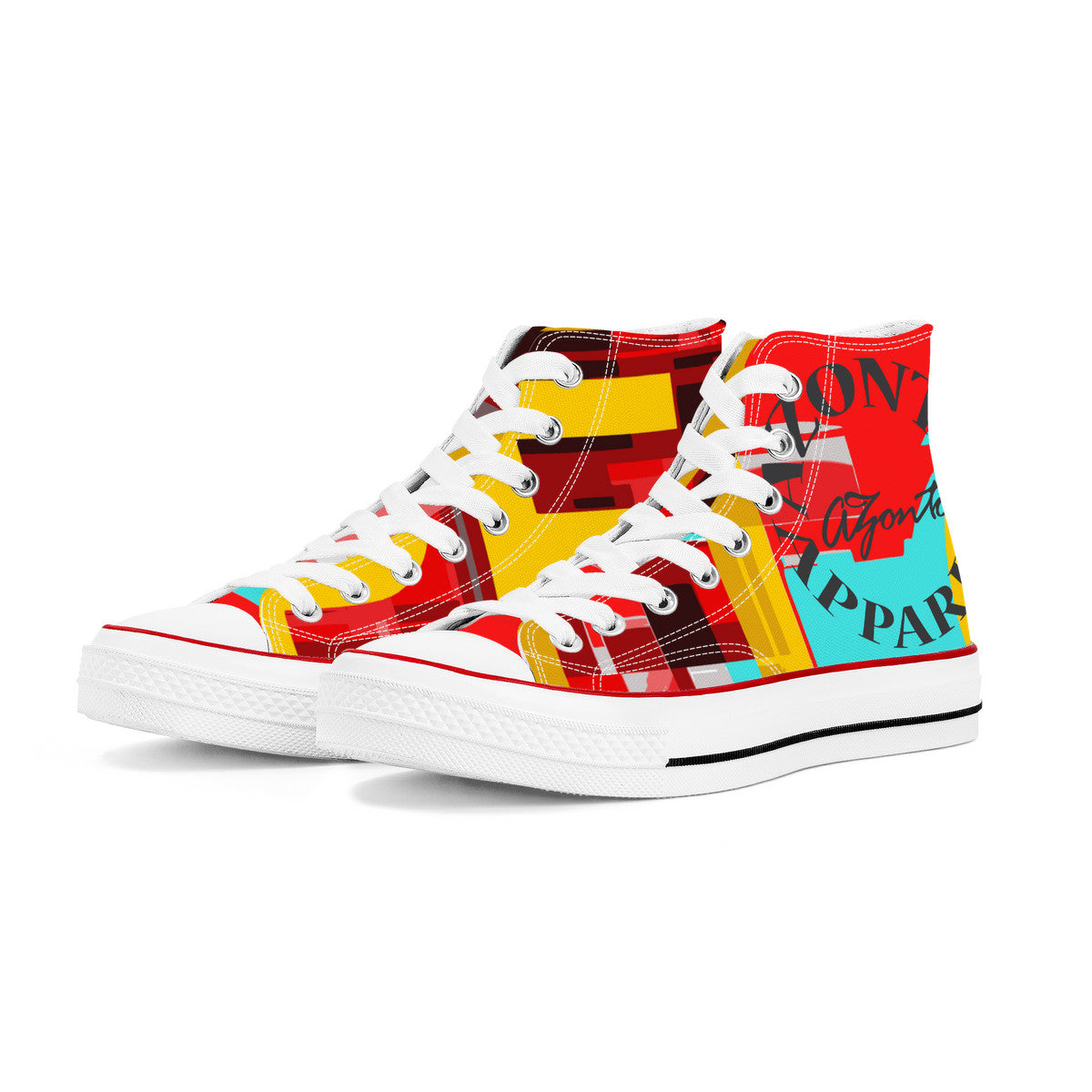 I LOVE PERMACUTLURE D70 High Top Canvas Shoes - White