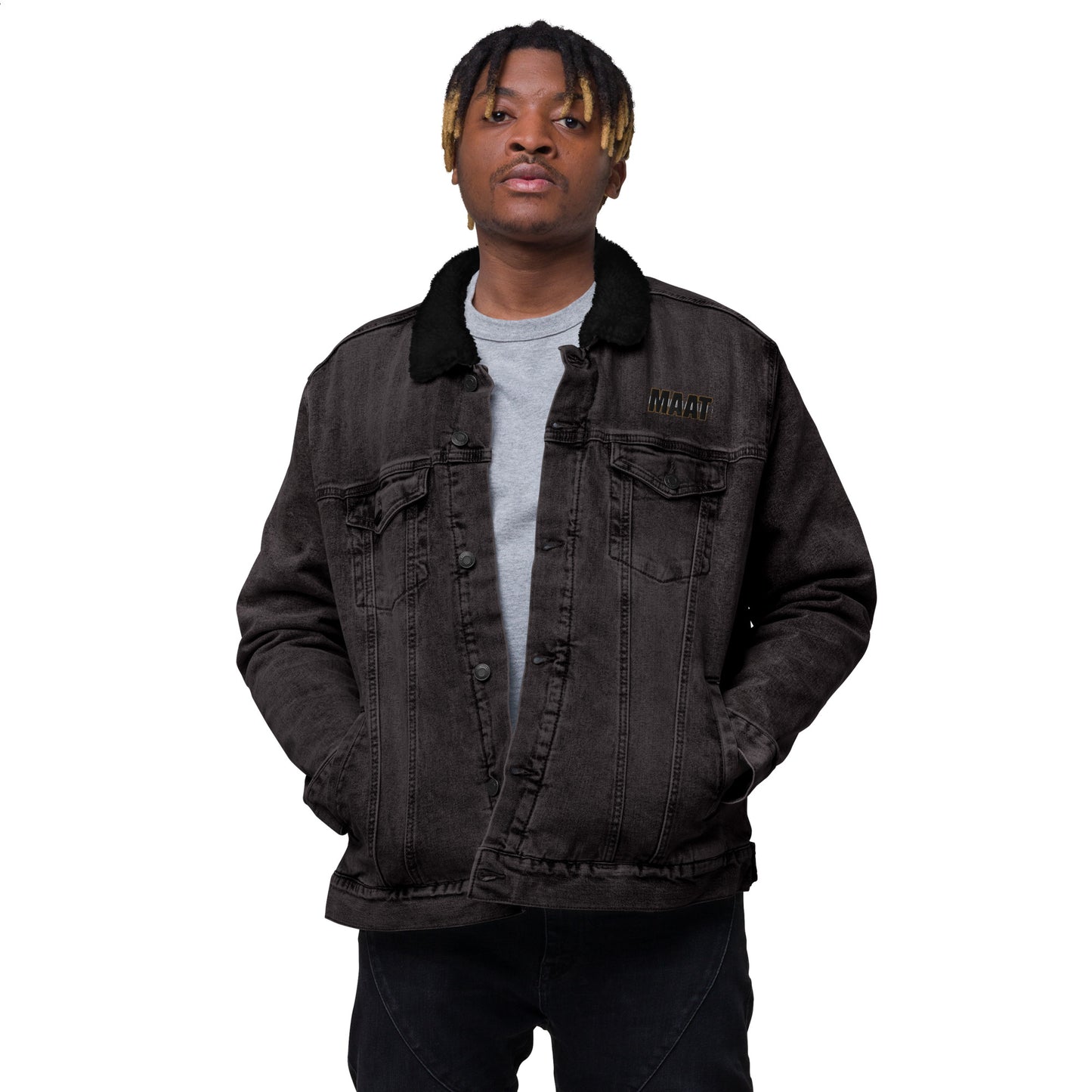 MAAT FOREVER Denim sherpa jacket