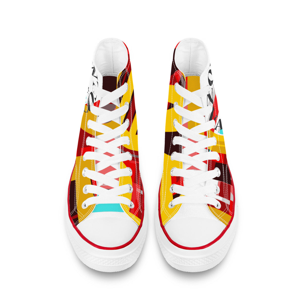 I LOVE PERMACUTLURE D70 High Top Canvas Shoes - White