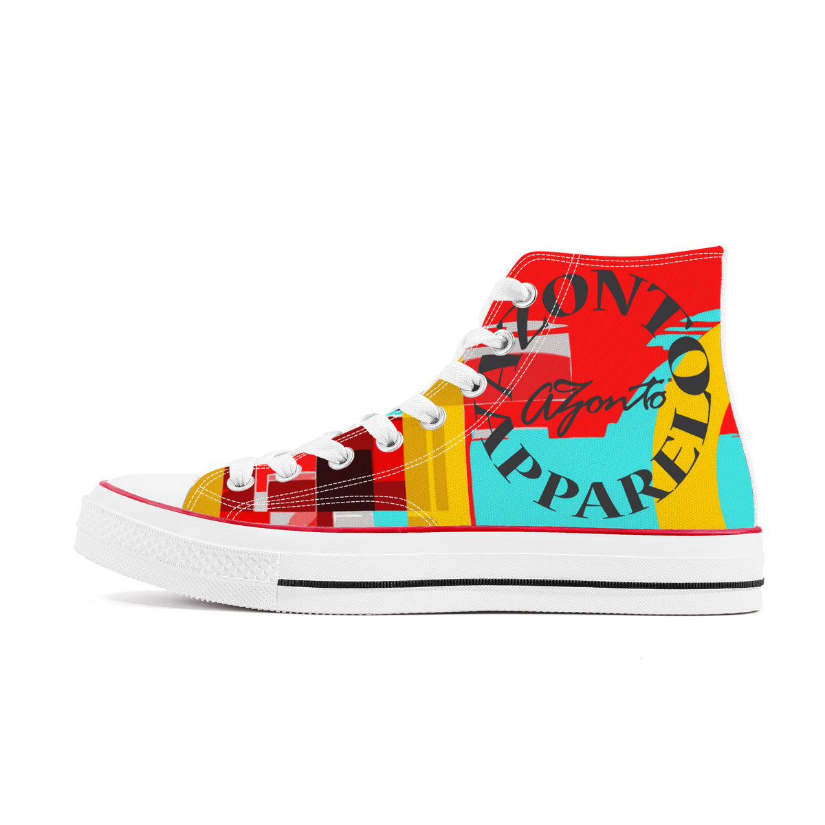 I LOVE PERMACUTLURE D70 High Top Canvas Shoes - White