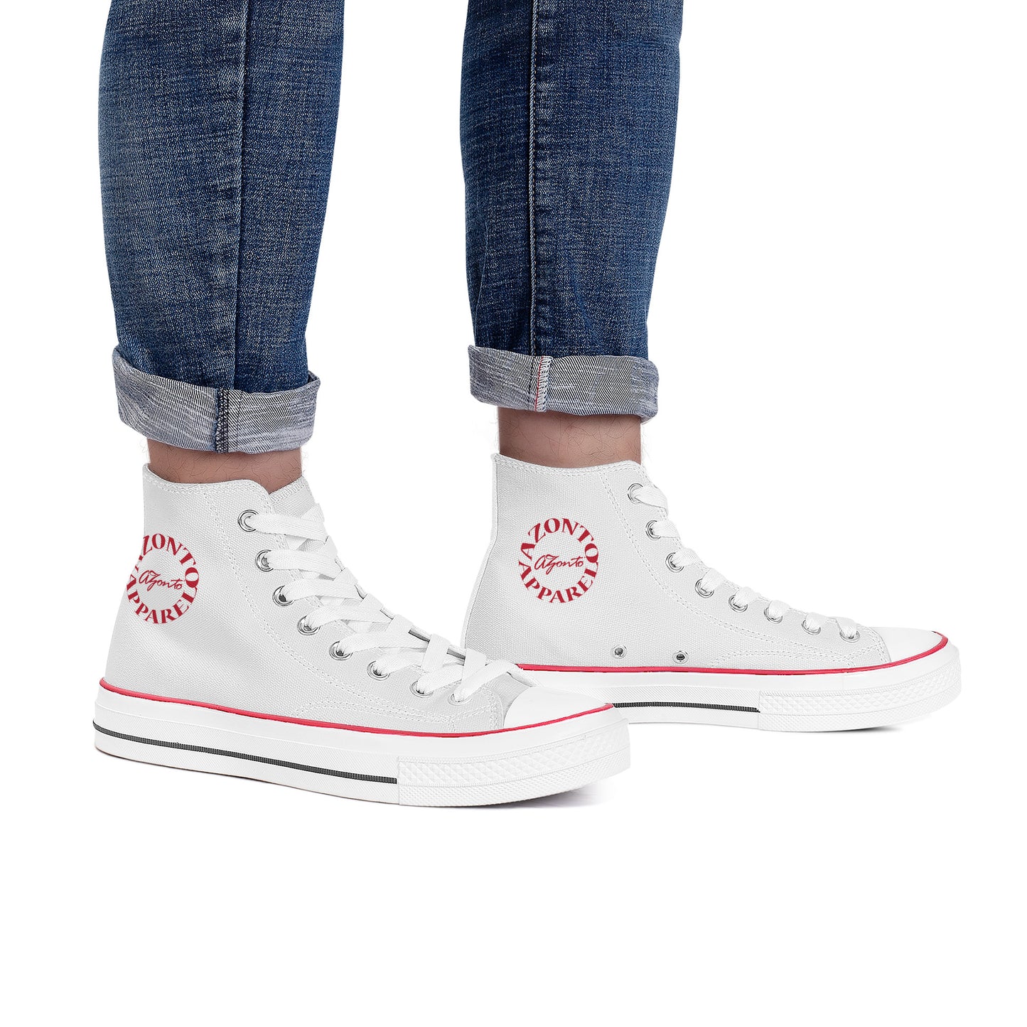 AZONTO High Top Canvas Shoes - White