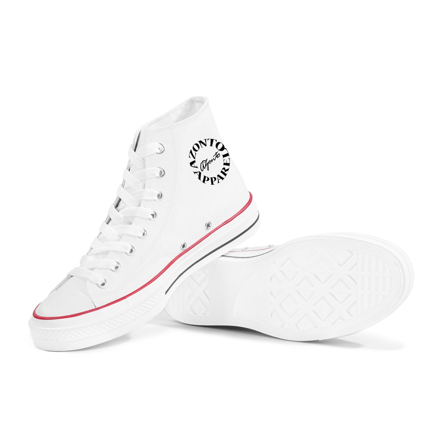 AZONTO High Top Canvas Shoes - White