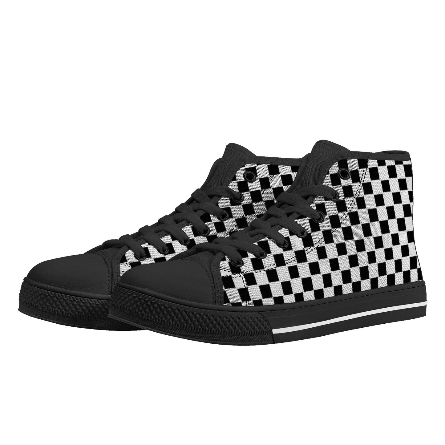 AZONTO High-Top Canvas Shoes - Black