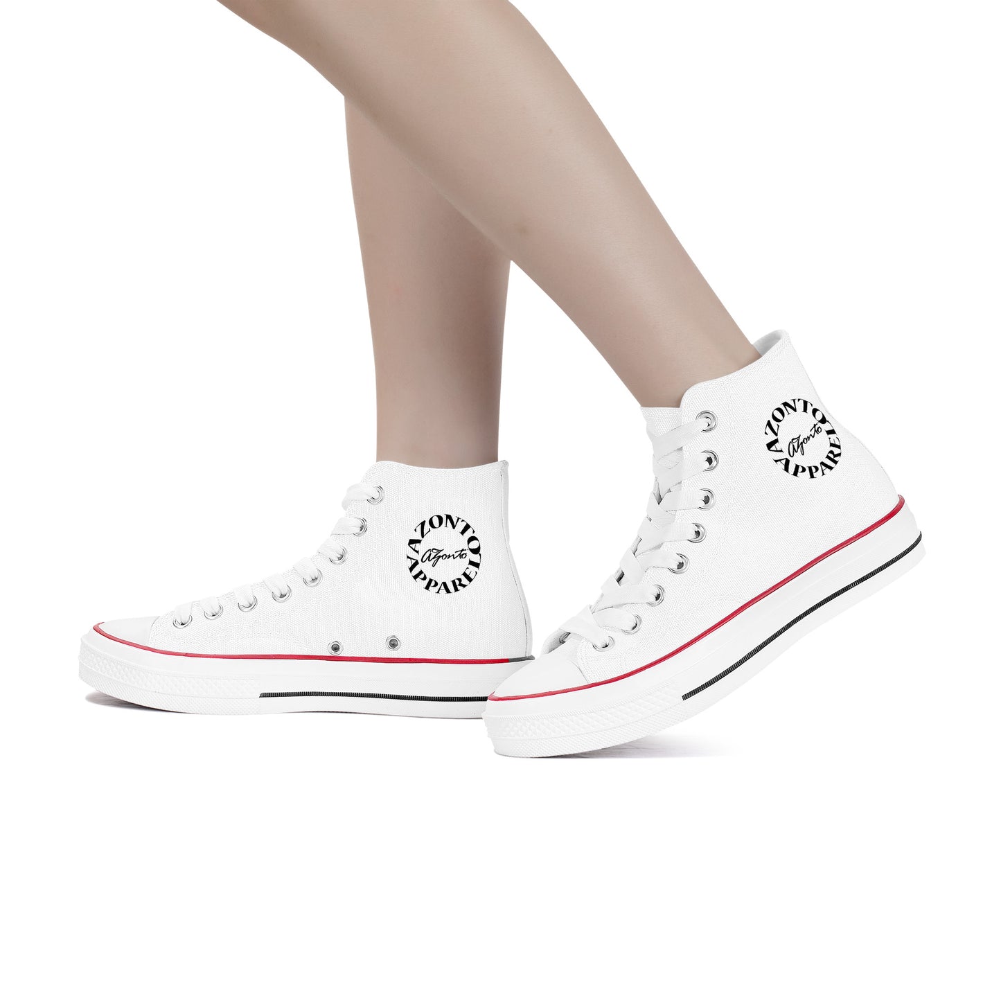 AZONTO High Top Canvas Shoes - White