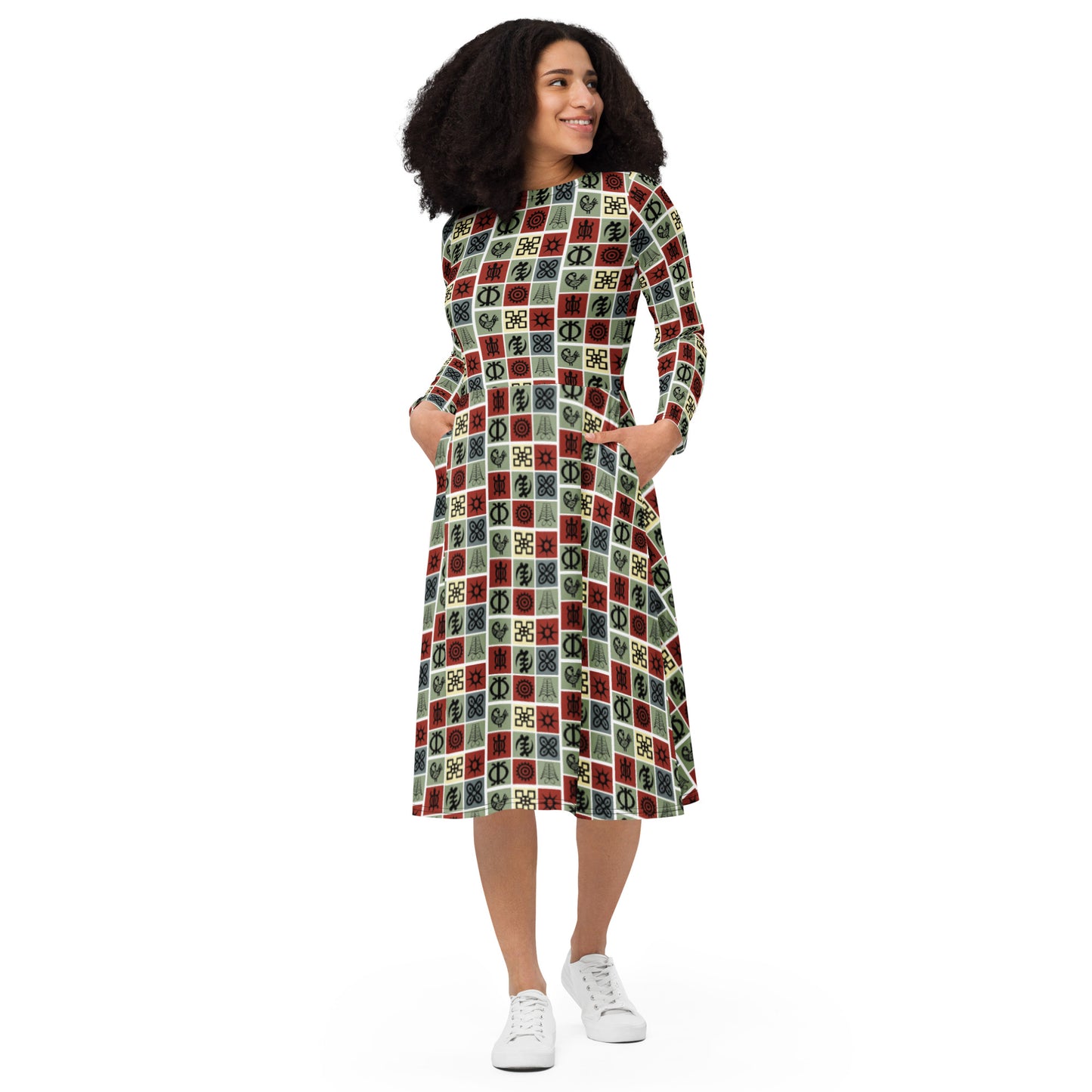 AZONTO long sleeve midi dress