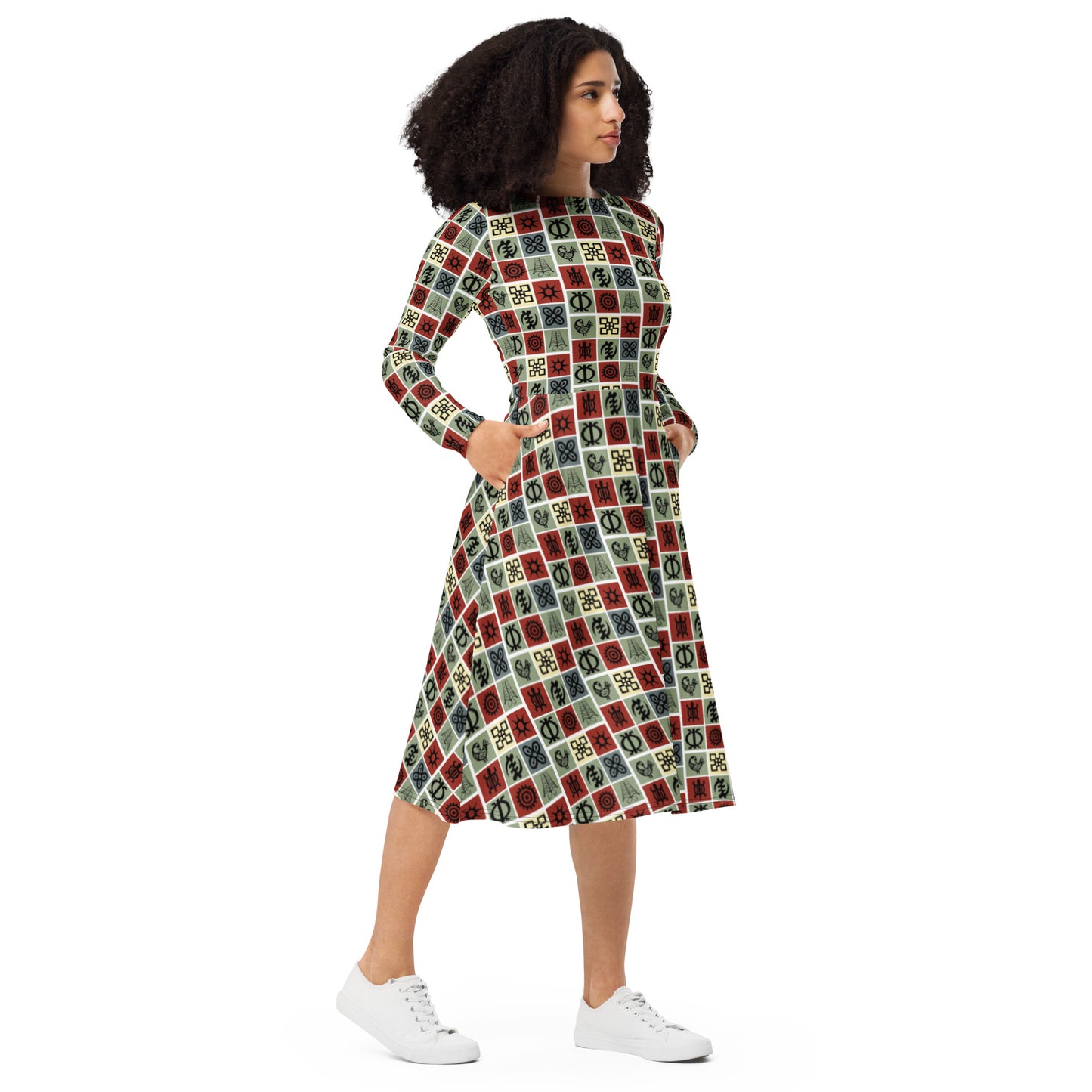 AZONTO long sleeve midi dress