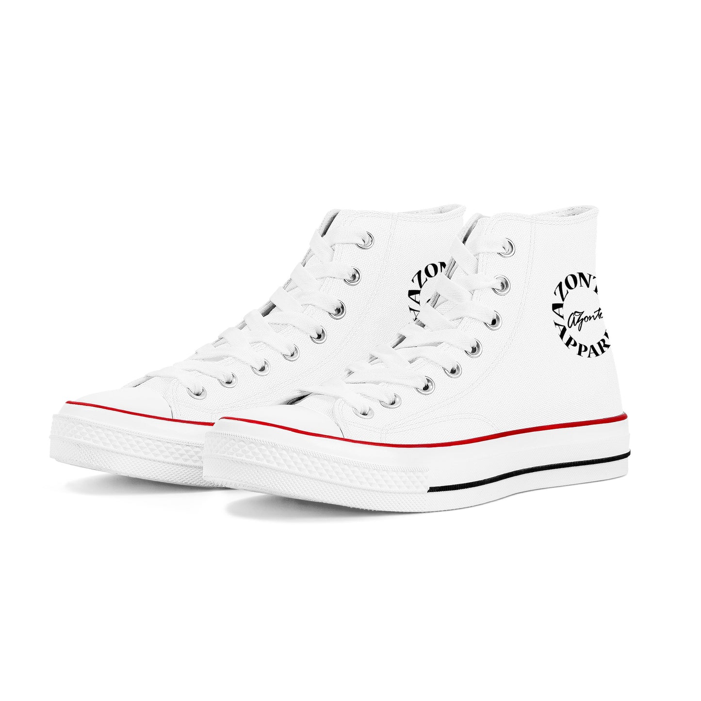 AZONTO High Top Canvas Shoes - White