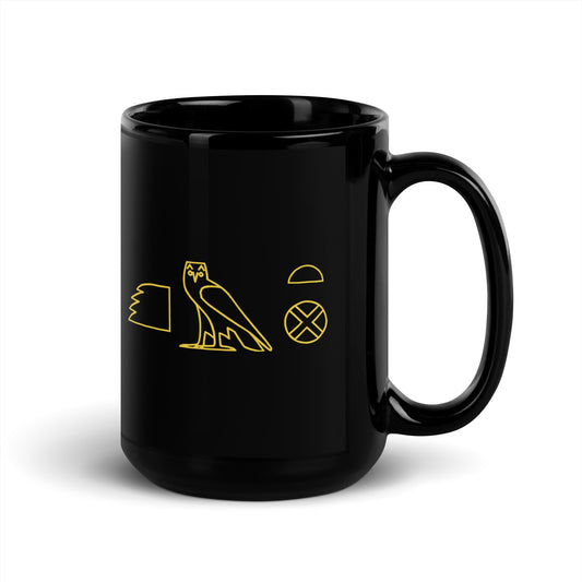 MAAT FOREVER Black Glossy Mug KEMET