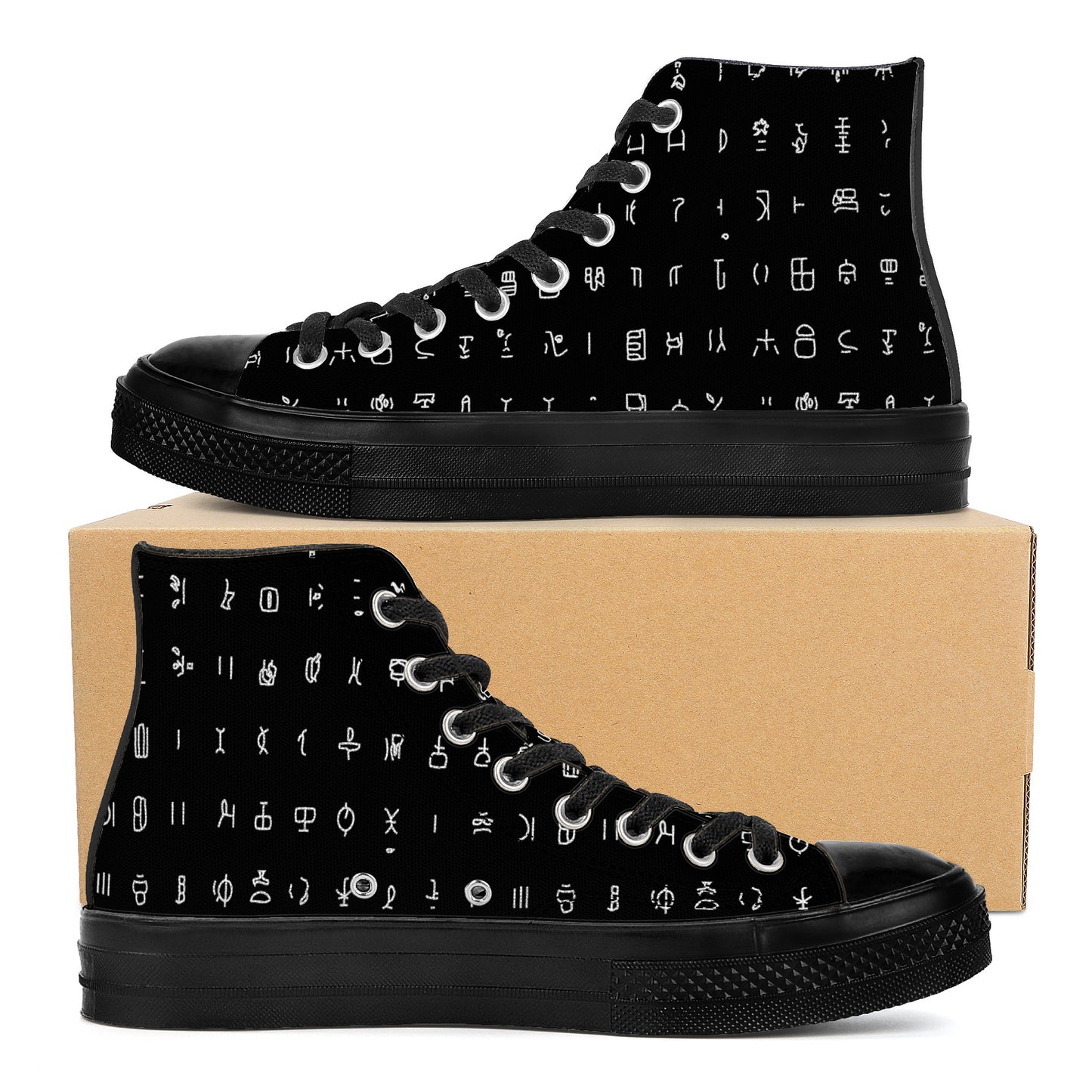 AZONTO TRADITION High Top Canvas Shoes - Black