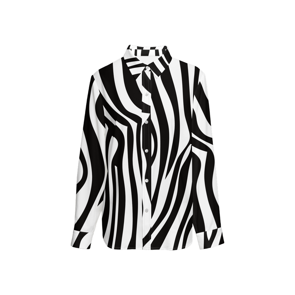 AZONTO Women's Classic Long Sleeve Button-Up Shirt WBZ
