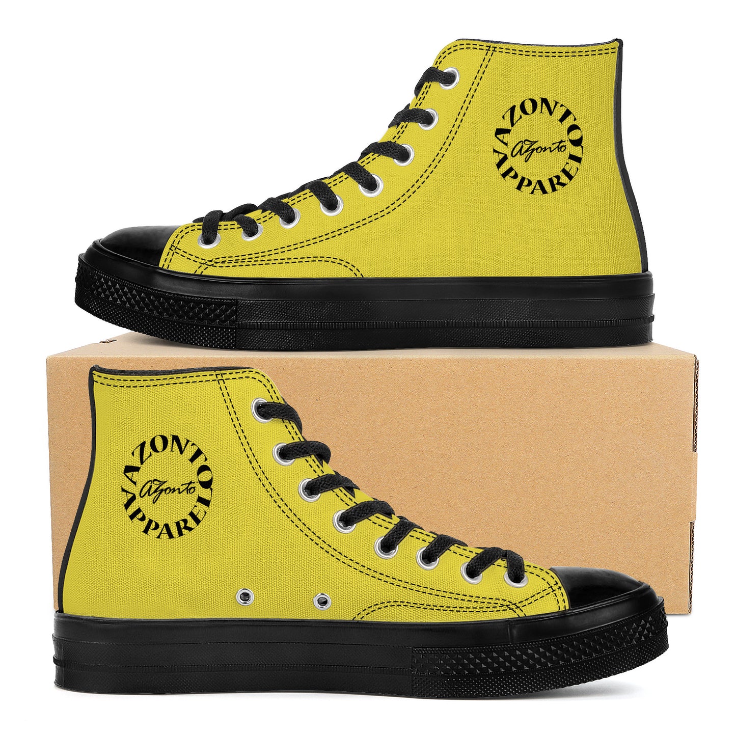 AZONTO High Top Canvas Shoes - Black