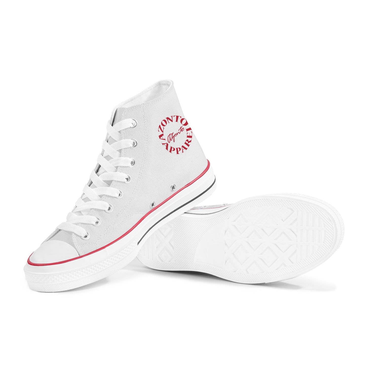 AZONTO High Top Canvas Shoes - White