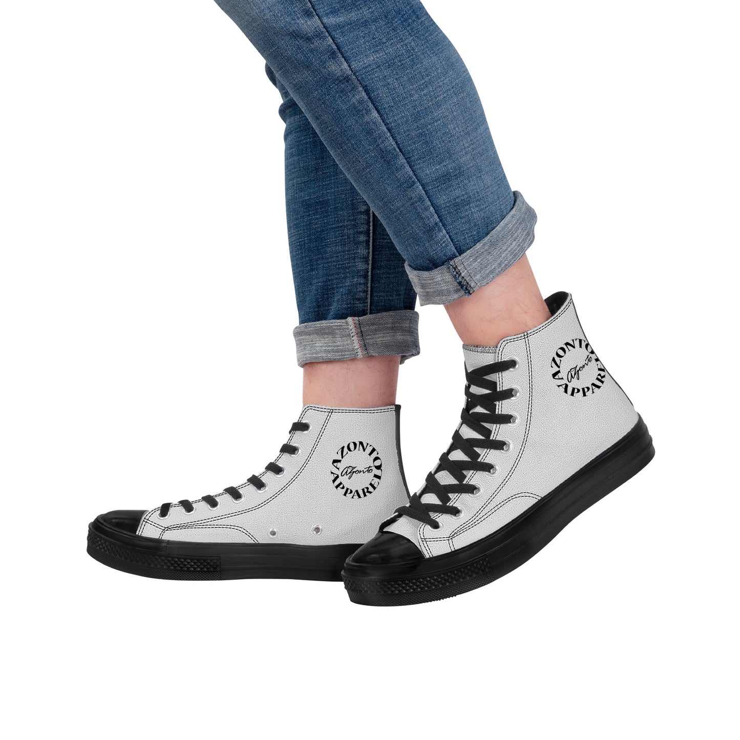 AZONTO High Top Canvas Shoes - Black