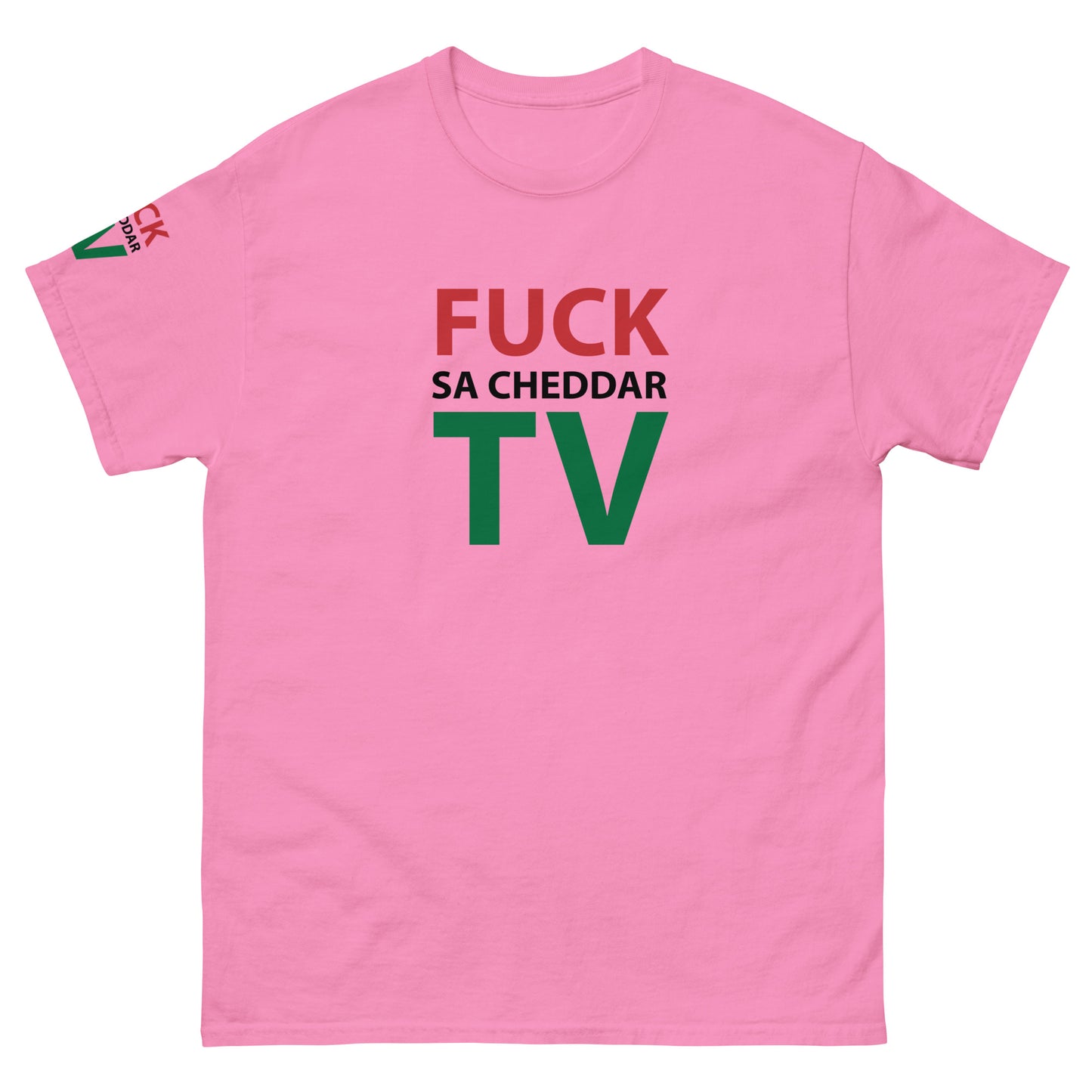 FUCK SA-CHEDDAR TV Men's classic tee