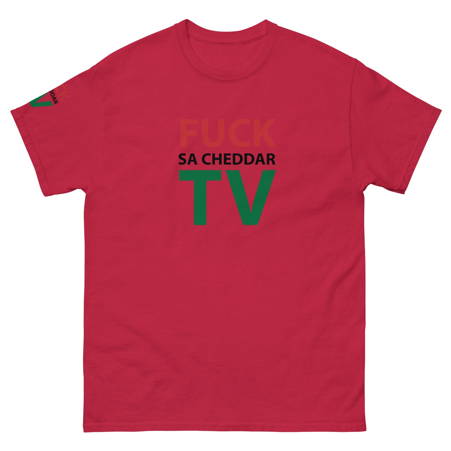 FUCK SA-CHEDDAR TV Men's classic tee