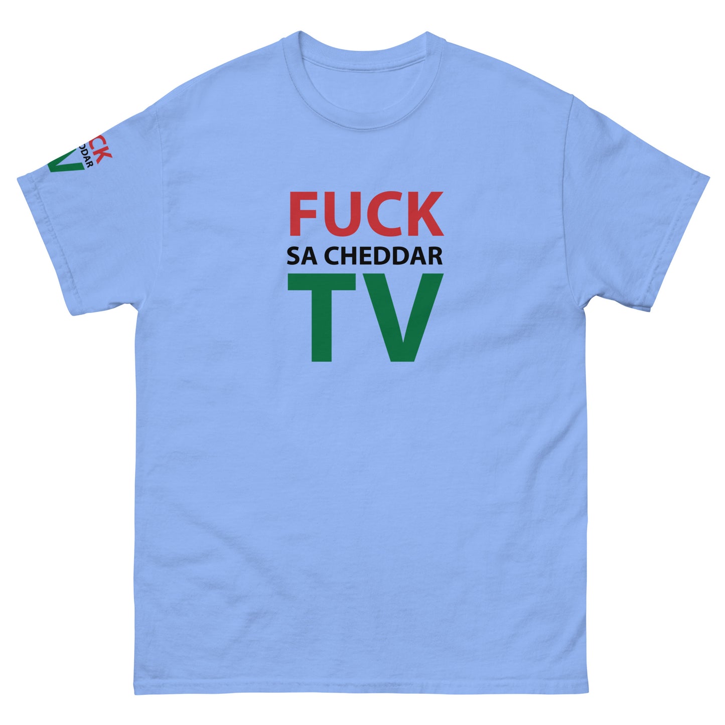 FUCK SA-CHEDDAR TV Men's classic tee