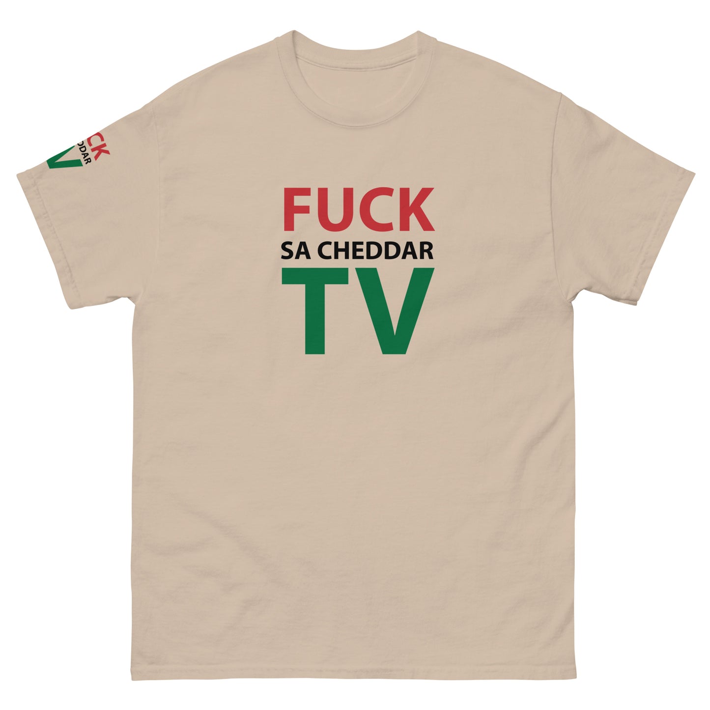 FUCK SA-CHEDDAR TV Men's classic tee