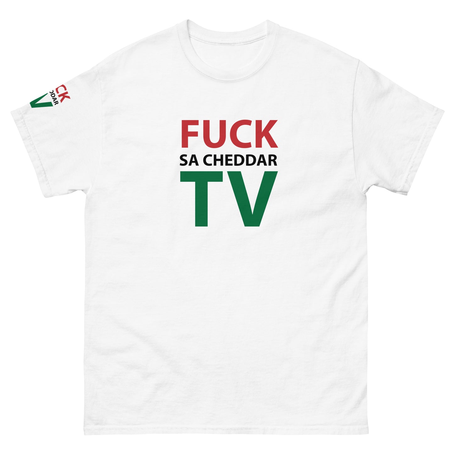 FUCK SA-CHEDDAR TV Men's classic tee