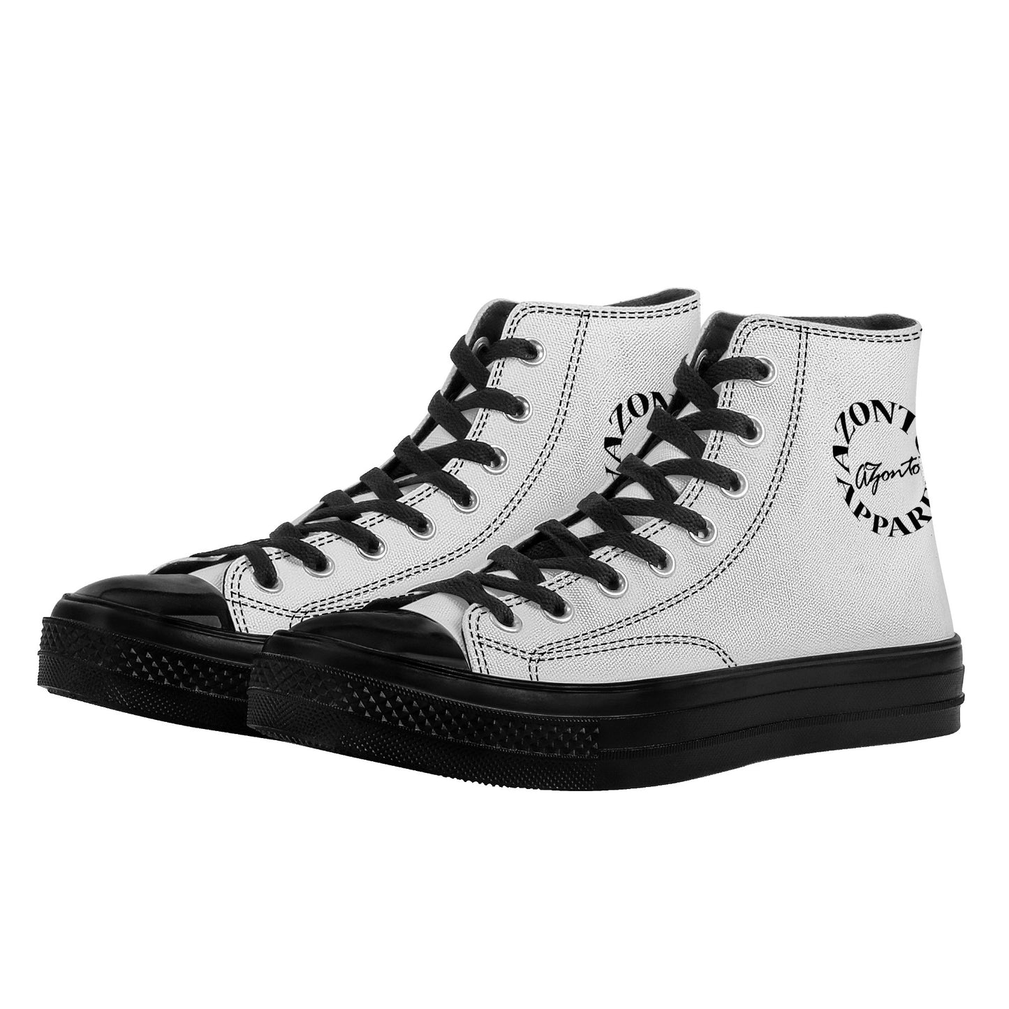 AZONTO High Top Canvas Shoes - Black