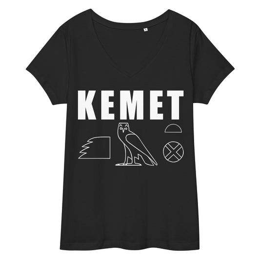 MAAT FOREVER Women’s fitted v-neck t-shirt KEMET