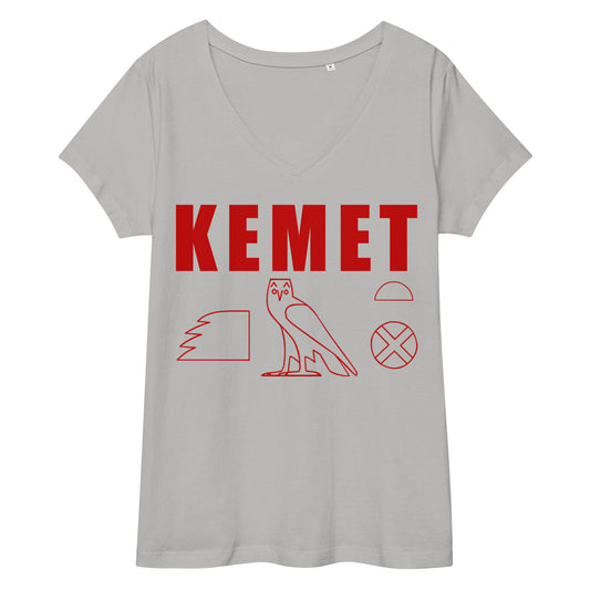 MAAT FOREVER Women’s fitted v-neck t-shirt KEMET