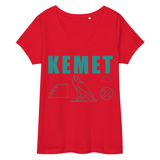 MAAT FOREVER Women’s fitted v-neck t-shirt KEMET