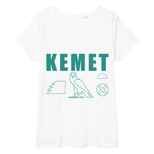 MAAT FOREVER Women’s fitted v-neck t-shirt KEMET