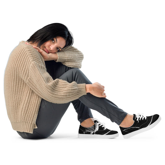 AZONTO Women’s lace-up canvas shoes