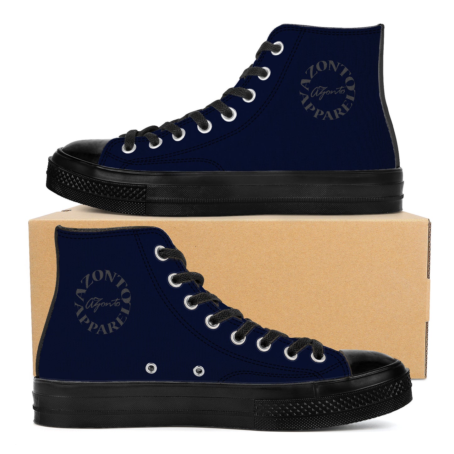 AZONTO High Top Canvas Shoes - Black