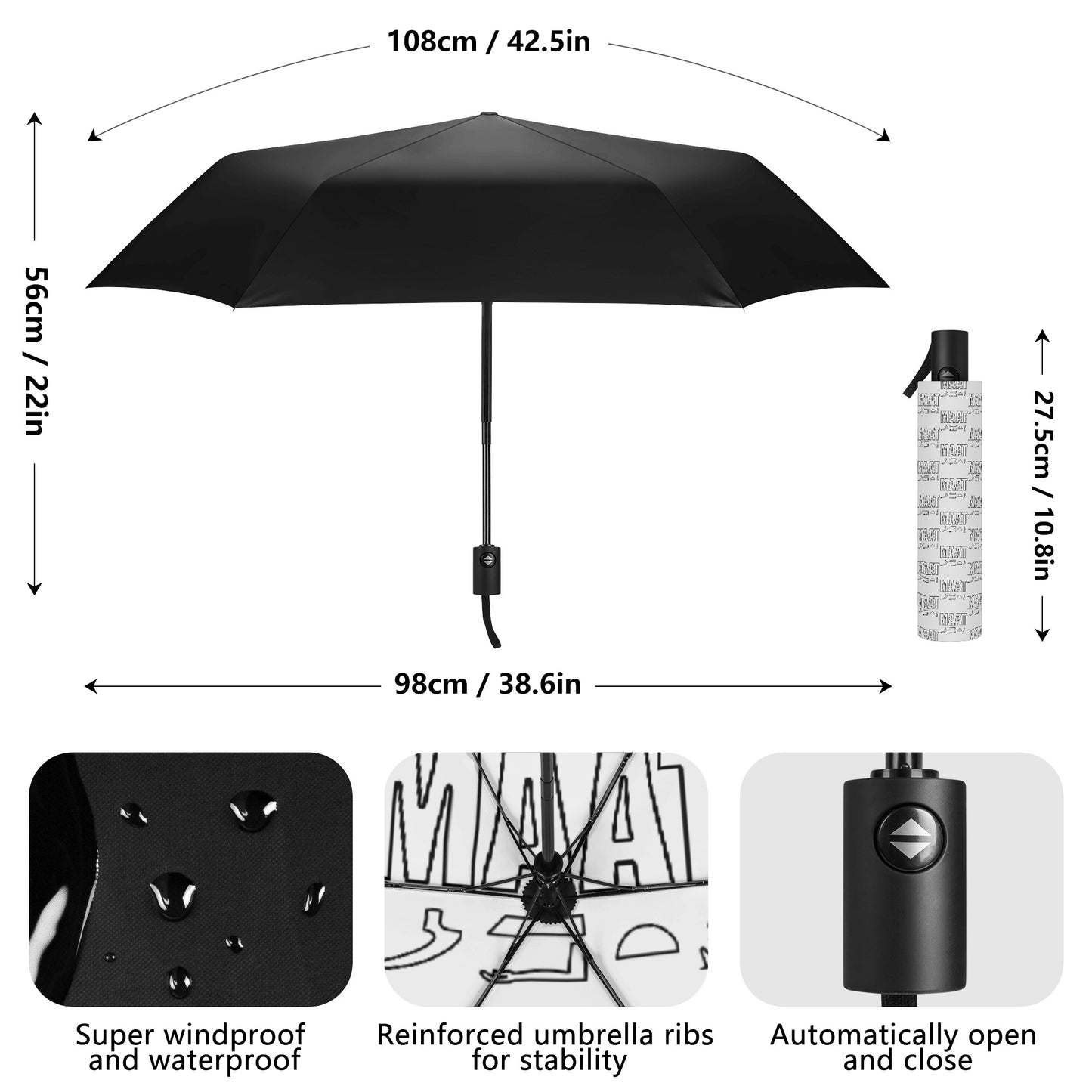 MAAT FOREVER Fully Auto Open & Close Umbrella (Inside)