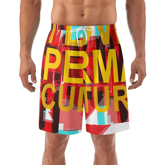 I LOVE PERMACULTURE Mens Lightweight Hawaiian Beach Shorts