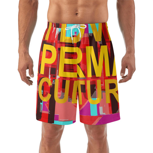 I LOVE PERMACULTURE Mens Lightweight Hawaiian Beach Shorts