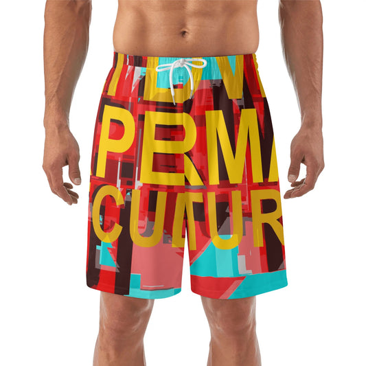 I LOVE PERMACULTURE Mens Lightweight Hawaiian Beach Shorts