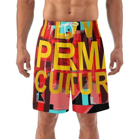 I LOVE PERMACULTURE Mens Lightweight Hawaiian Beach Shorts