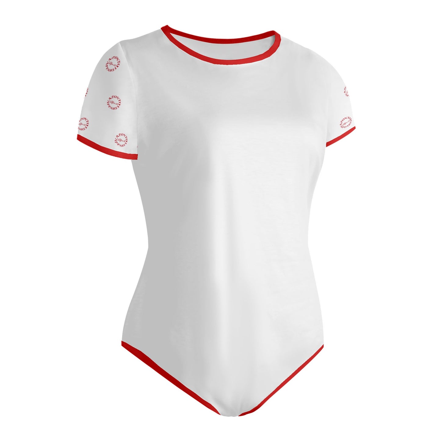 AZONTO Womens Crew Neck Short Sleeve Slim Fit Bodysuit