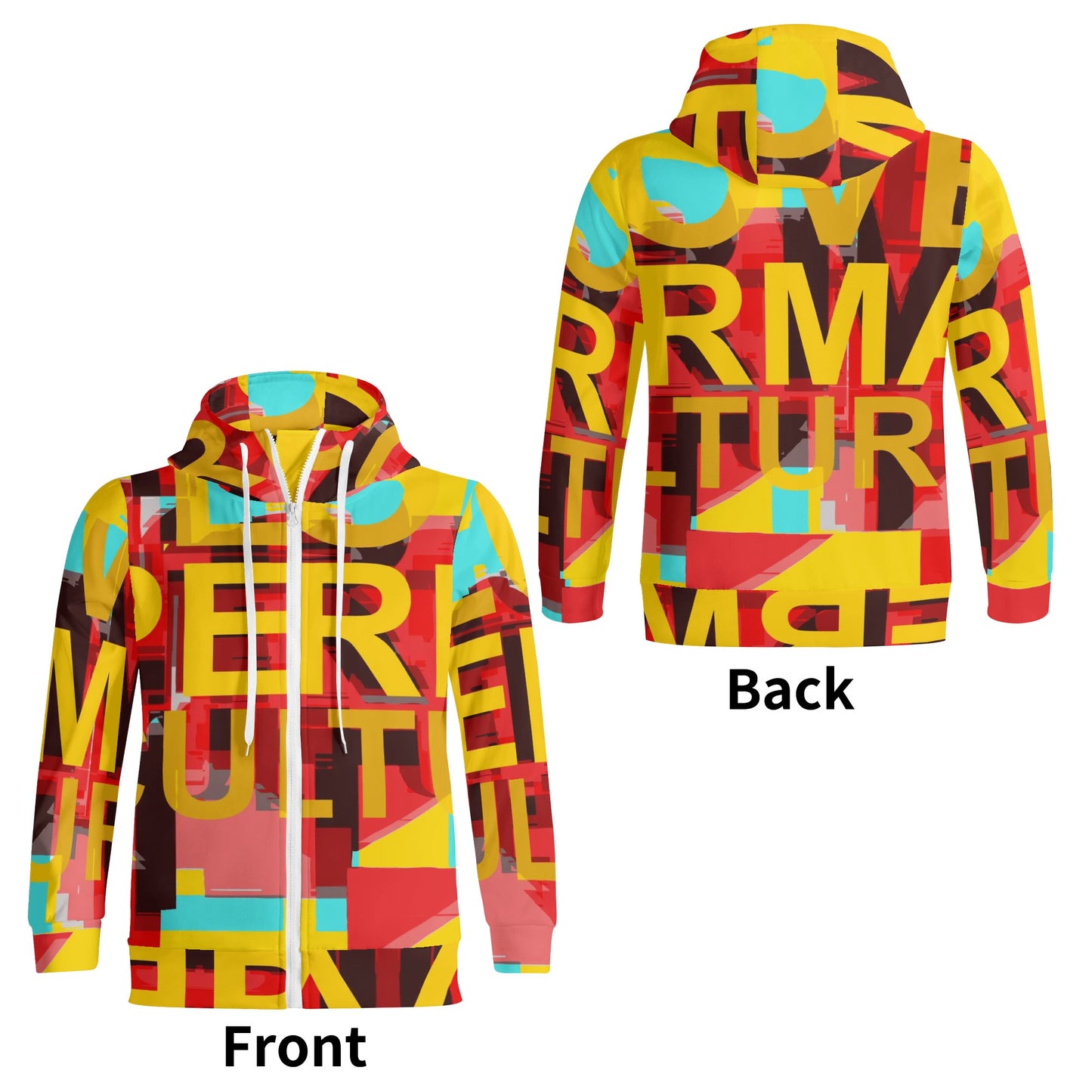Adult Full Zip Turtleneck Hoodie Streetwear